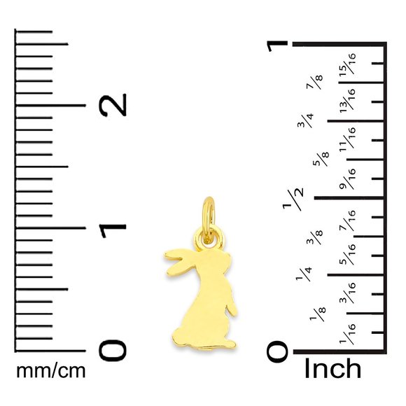Solid 10k Gold Rabbit Charm - Tiny Cute Animal Charm - Golden Fire Jewelry - Picture 4 of 4
